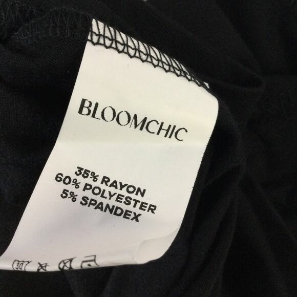 BLOOMCHIC SZ 18 5X black round neck flutter sleeve shirt blouse NWT B48 - Picture 7 of 7